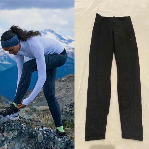 Athleta Rainier High Rise Tight, grey/black camo 16545 - Picture 1 of 16